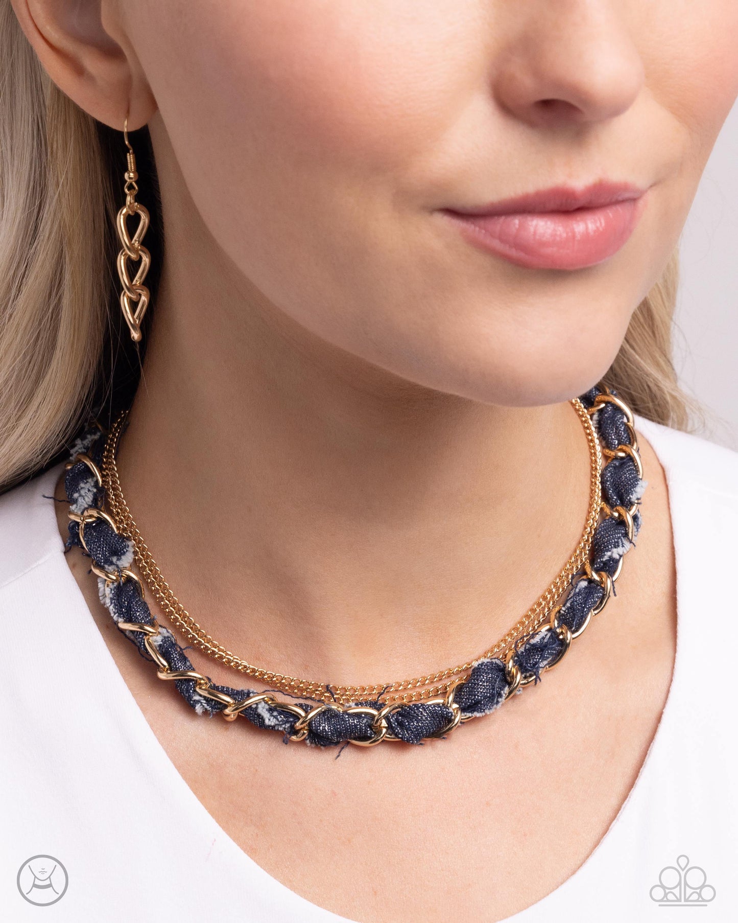 Denim Danger - Gold Choker Necklace