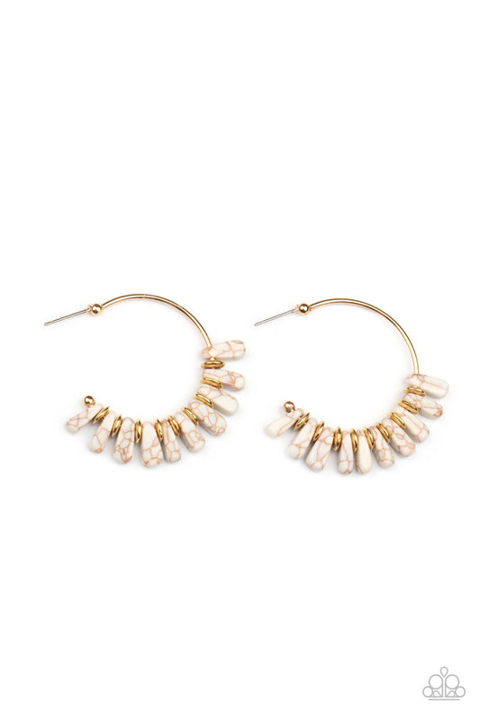 Poshly Primitive - White Hoop Earring