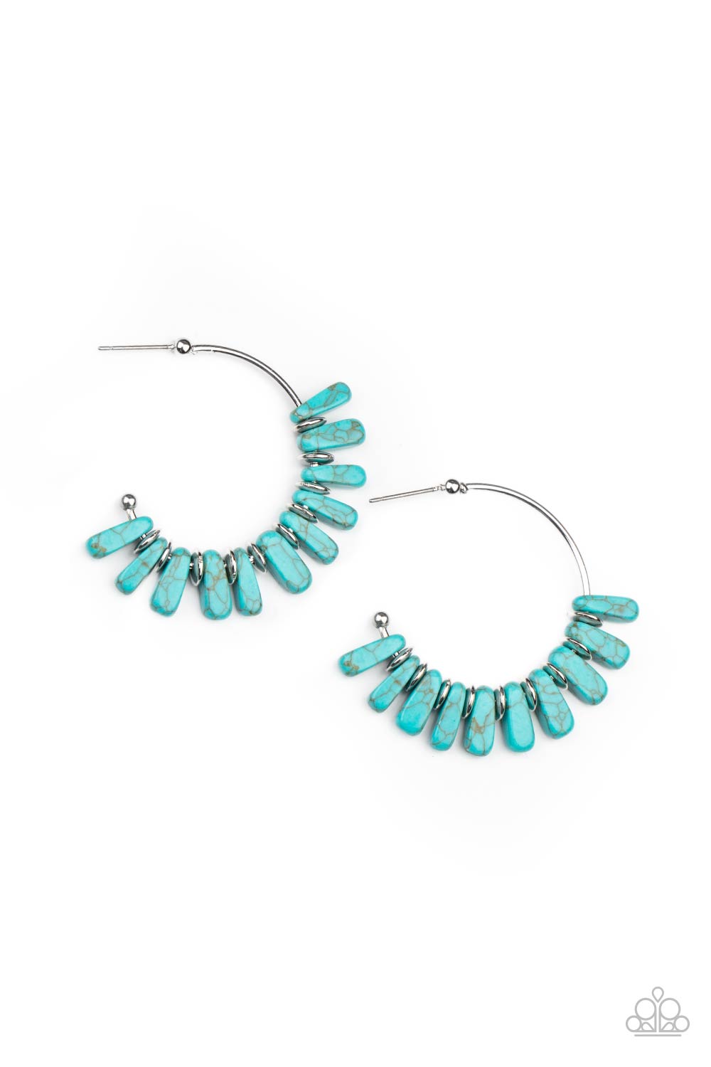 Poshly Primitive - Blue Hoop Earring