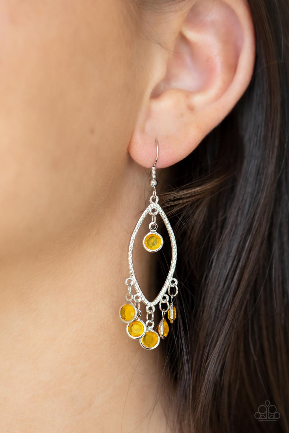 Glassy Grotto - Yellow Earring