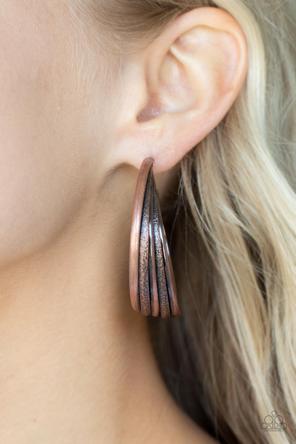 In Sync - Copper Hoop Earring