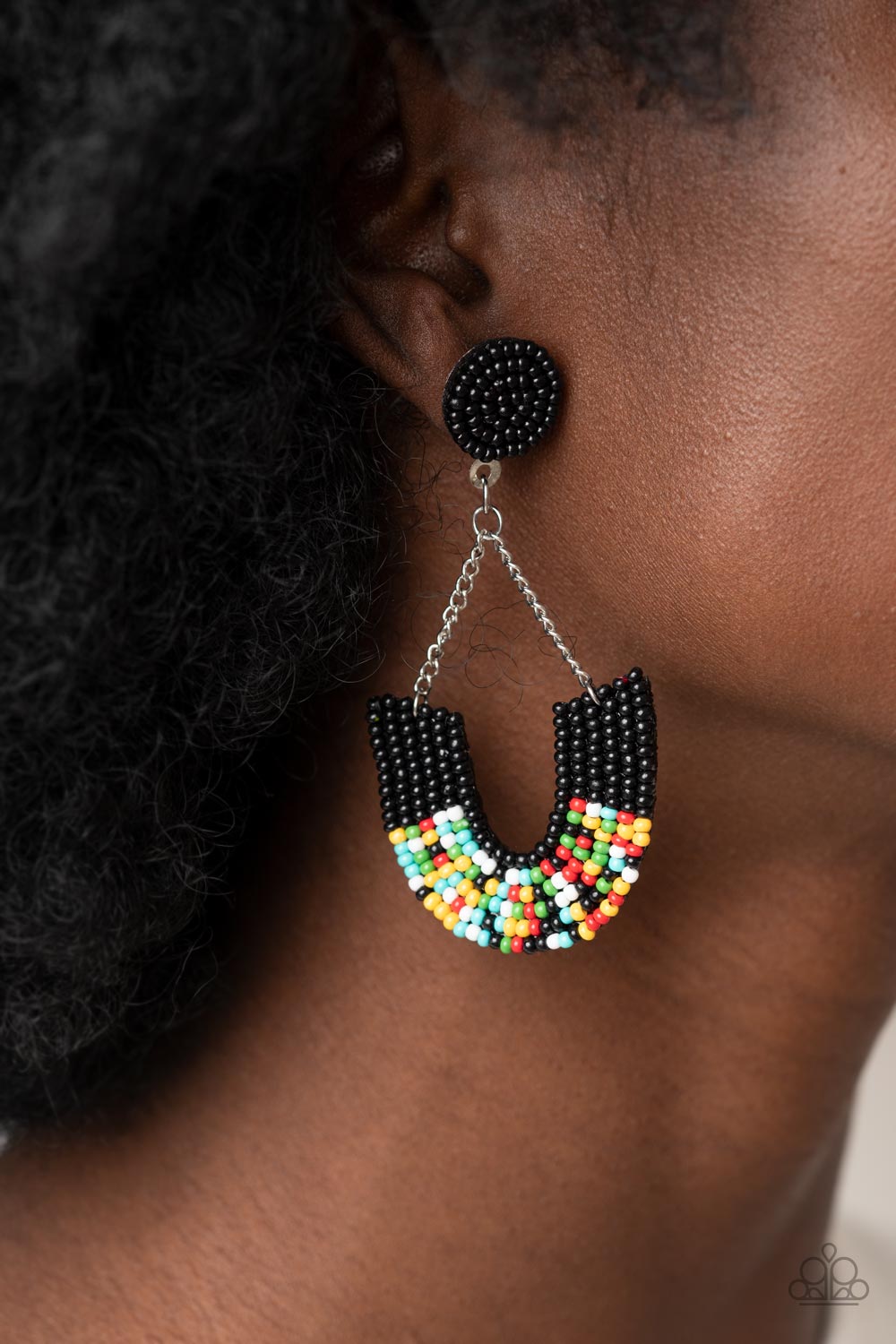 Make it RAINBOW - Black Post Earring