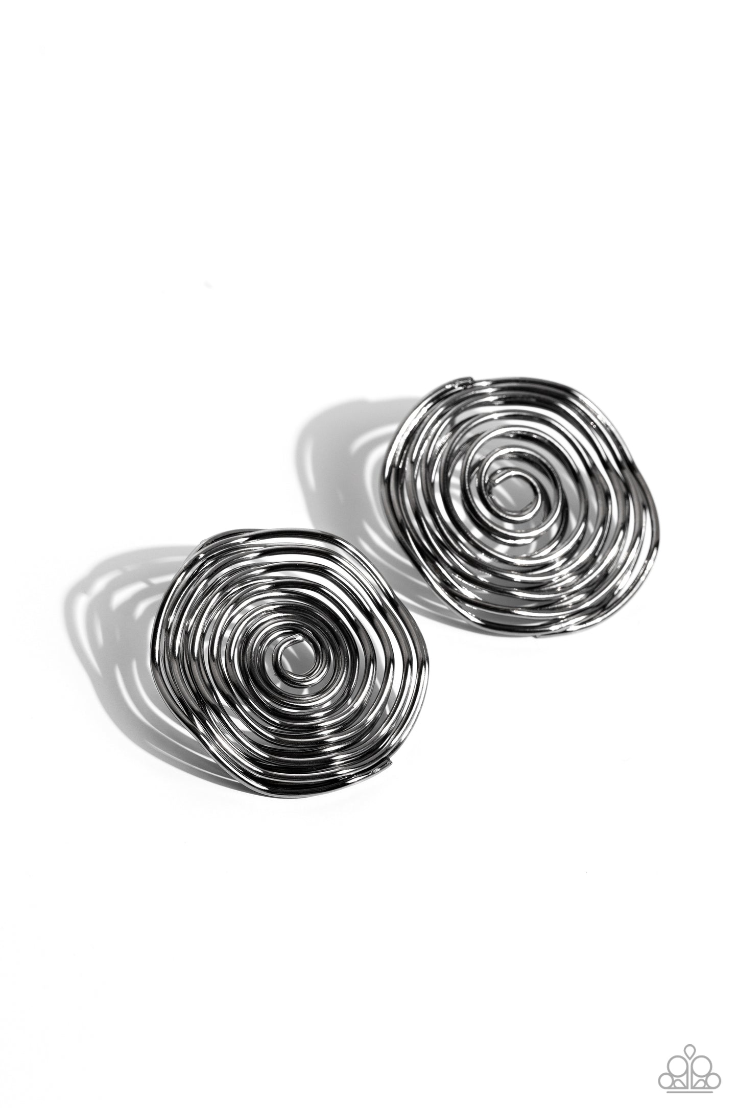 COIL Over - Black Post Earring