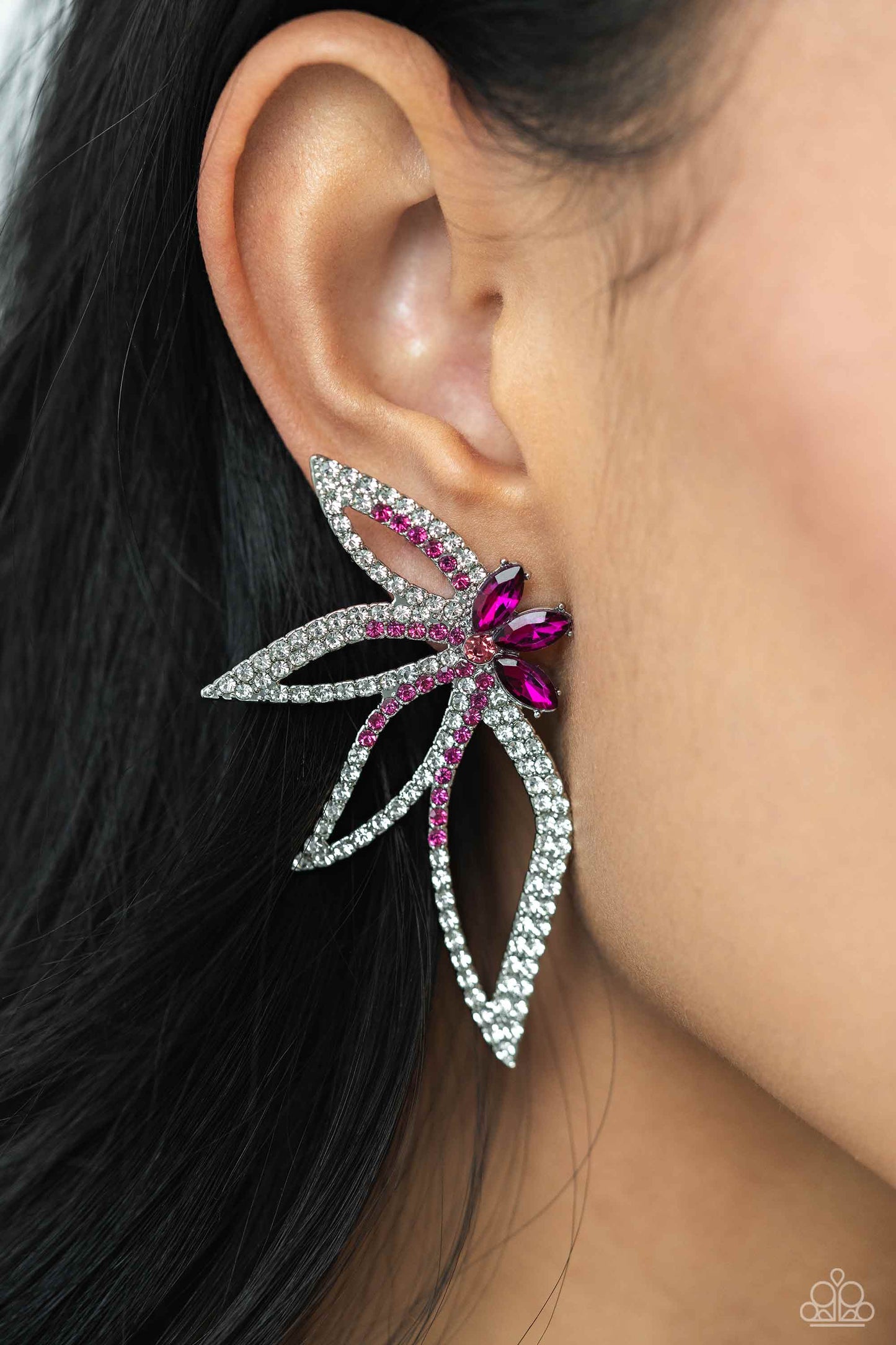 Twinkling Tulip - Pink Post Earring