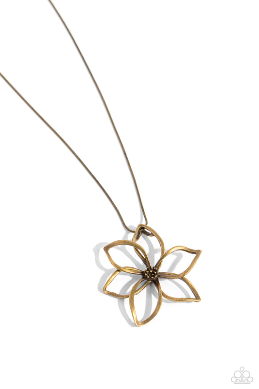 Flowering Fame - Brass Necklace